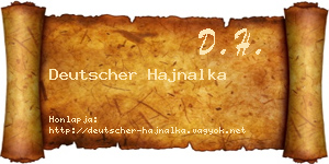Deutscher Hajnalka névjegykártya